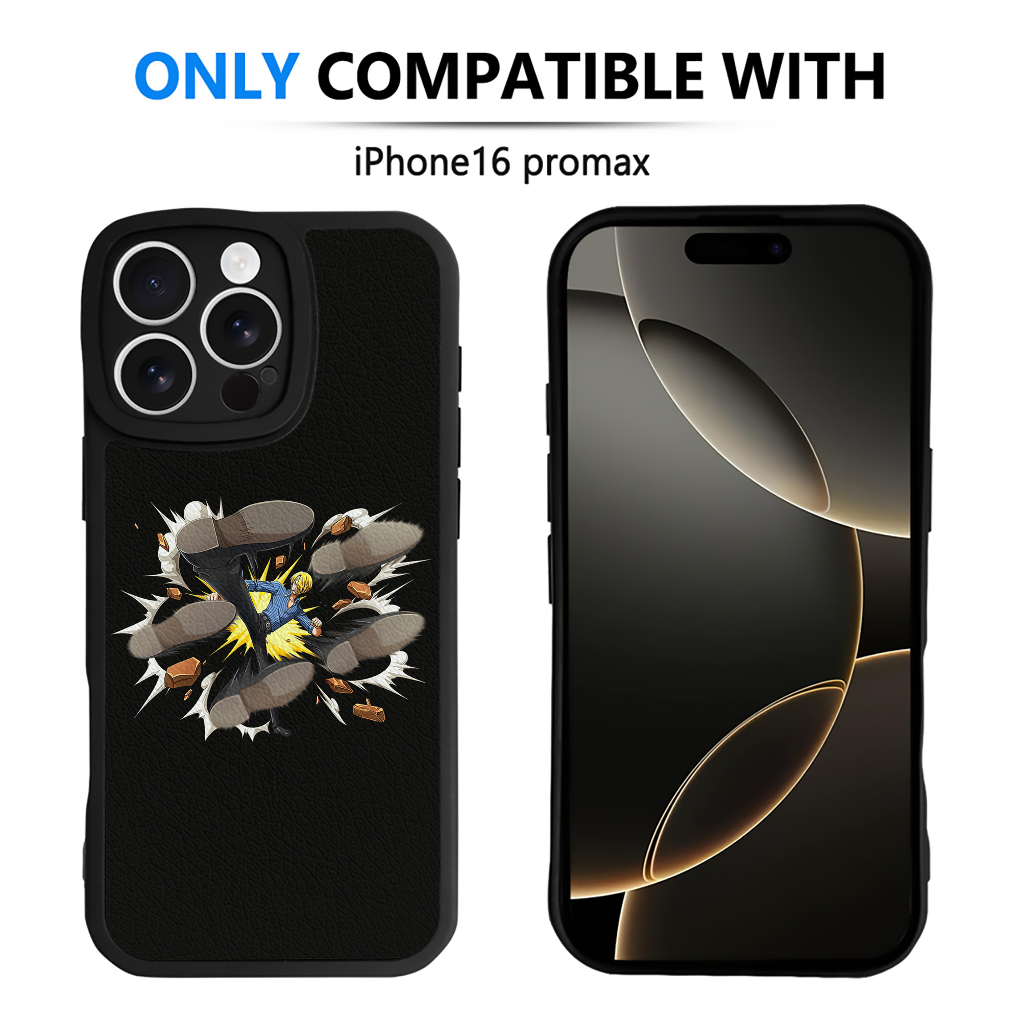 （画像用） ワンピース サンジ ONE PIECE Sanji 【iPhone 16シリーズ対応】シリコンスマホケース（レザー調） 材質：シリコン